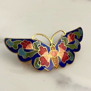 Cloisonné Butterfly Hair Clip Barrette (New w/o Tag)